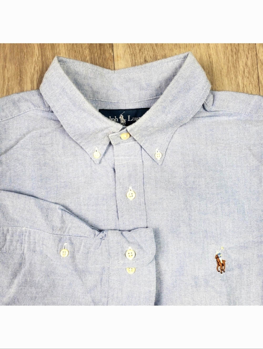 Polo Ralph Lauren Shirt 16.5 32/33 Blue Oxford Button Down Pony Classic Fit L